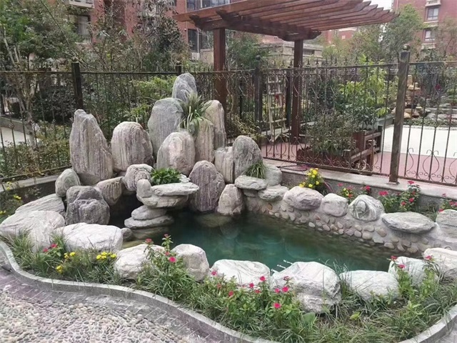 苏州庭院假山鱼池制作视频